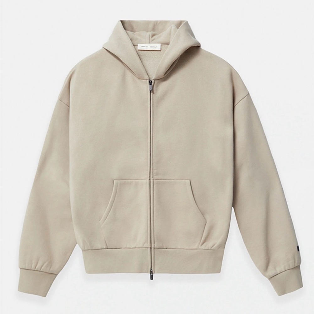 Fear of God Essentials Taupe Zip-Up Hoodie